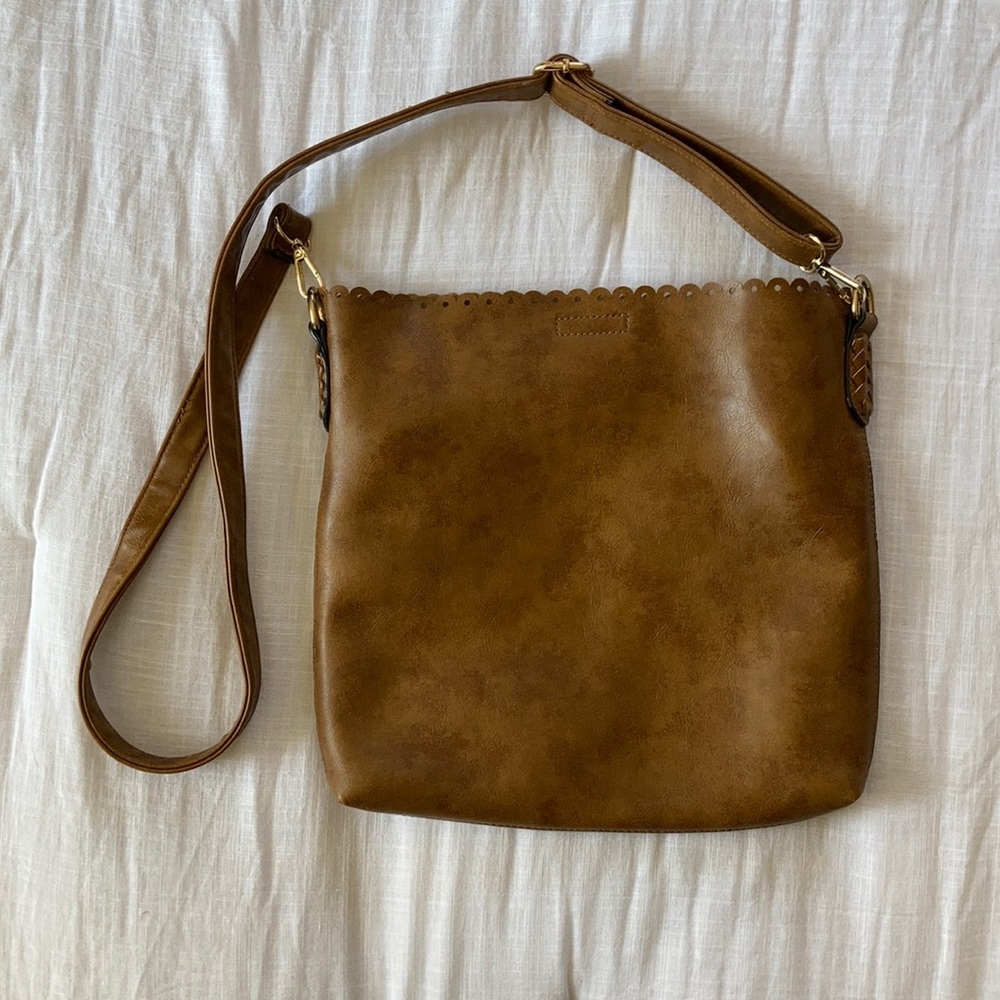Crossbody w/ Eyelet Detailing and Top Snap Closure